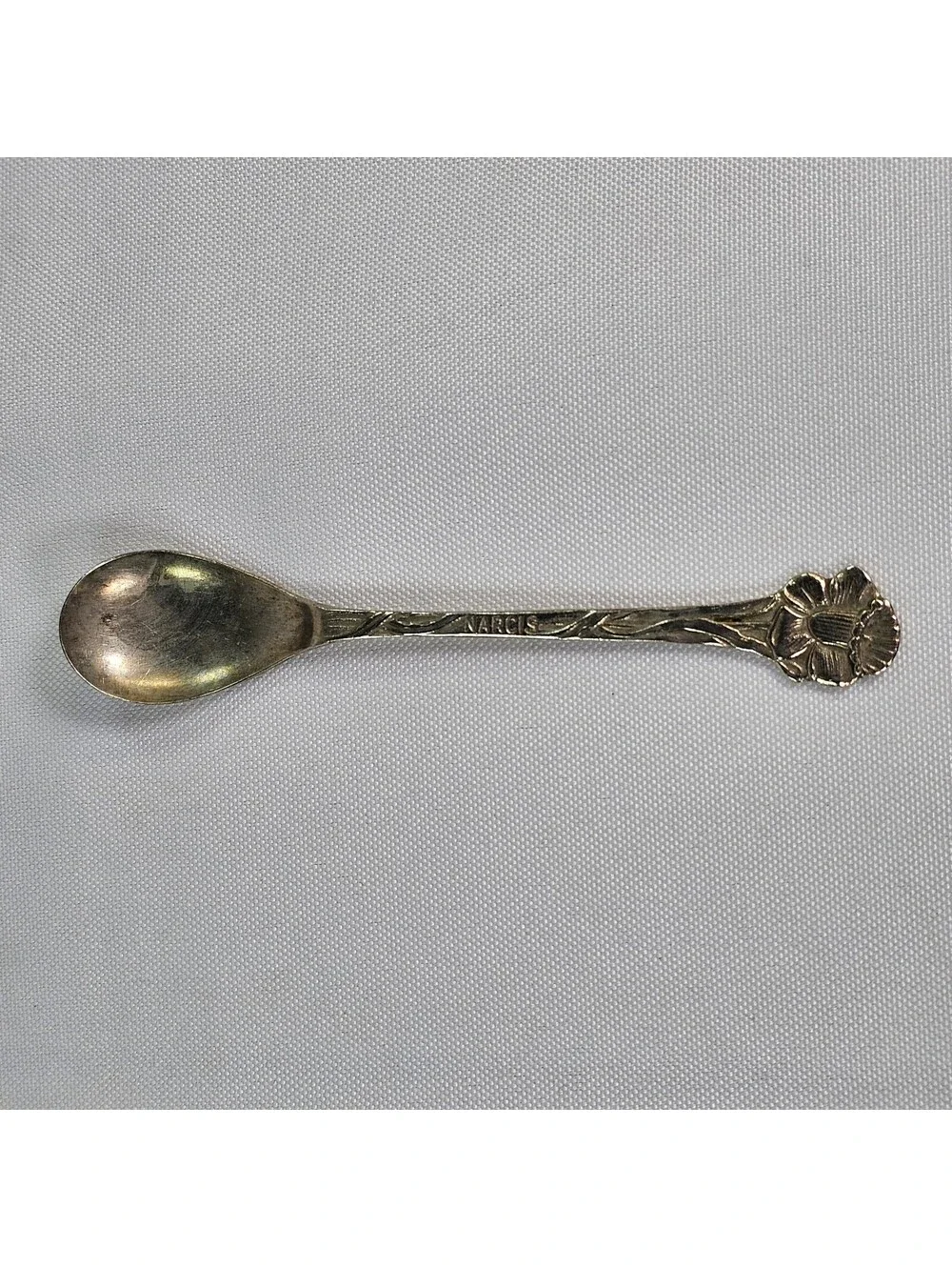 Vintage Narcis 1972 Daffodil Flower Silver Tone Souvenir Collector Spoon 4.25